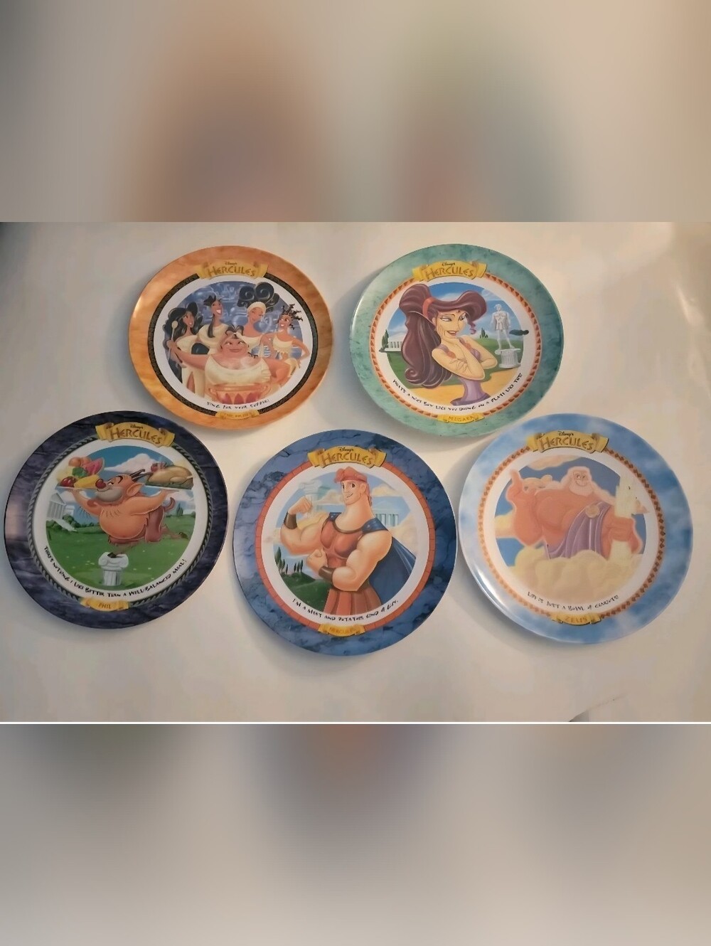 Disney Mcdonalds Hercules Character Dinner Plates - Assorted Color Set